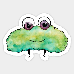 Puffy Green Bean Monster Sticker